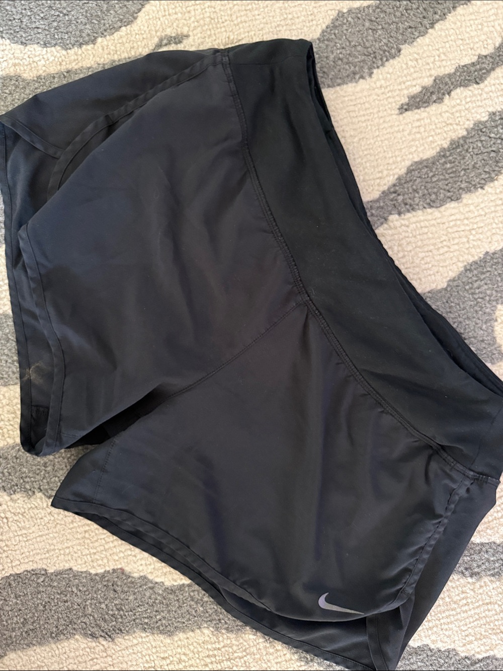 Nike Women's Black Athletic Running Shorts with Micro Swoosh